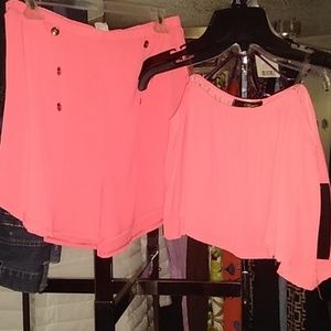 2 pc set crop top n shorts